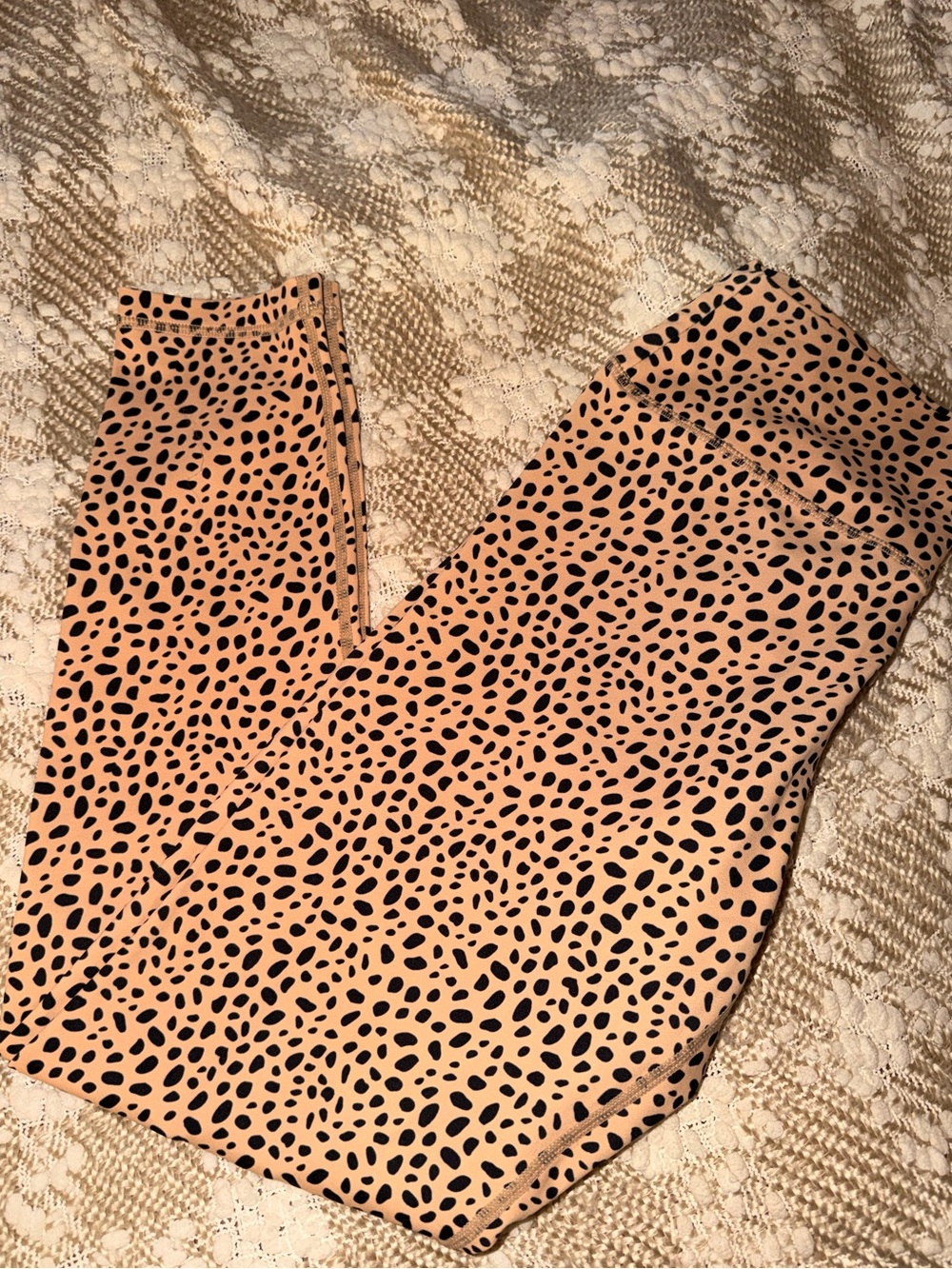 Kavala Peach Animal-Print High-Waist Leggings